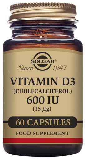 Vitamina D3 600IU 15 mcg 60 cápsulas