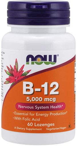 Vitamina B-12 com ácido fólico 5000 mcg 60 pastilhas