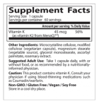 Natural vitamin K2 MK7 with mena Q7 60 Cápsulas